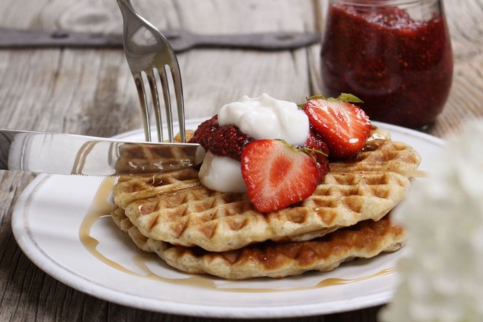 Vegane Waffeln mit Banane