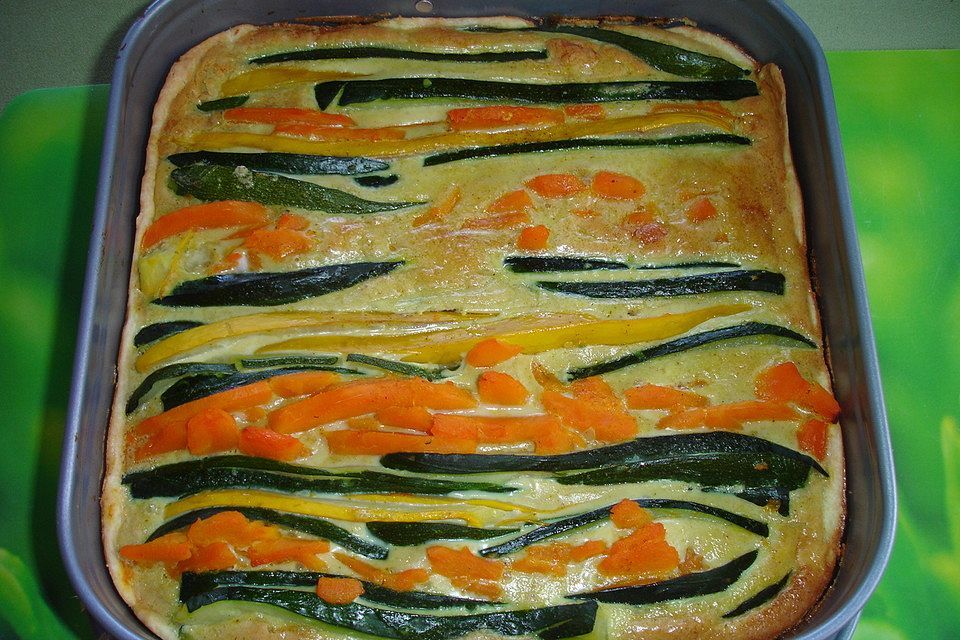 Gemüse-Pie mit Zucchini und Kürbis