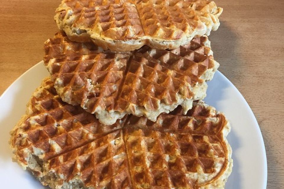 Haferflockenmehl-Quark-Waffeln