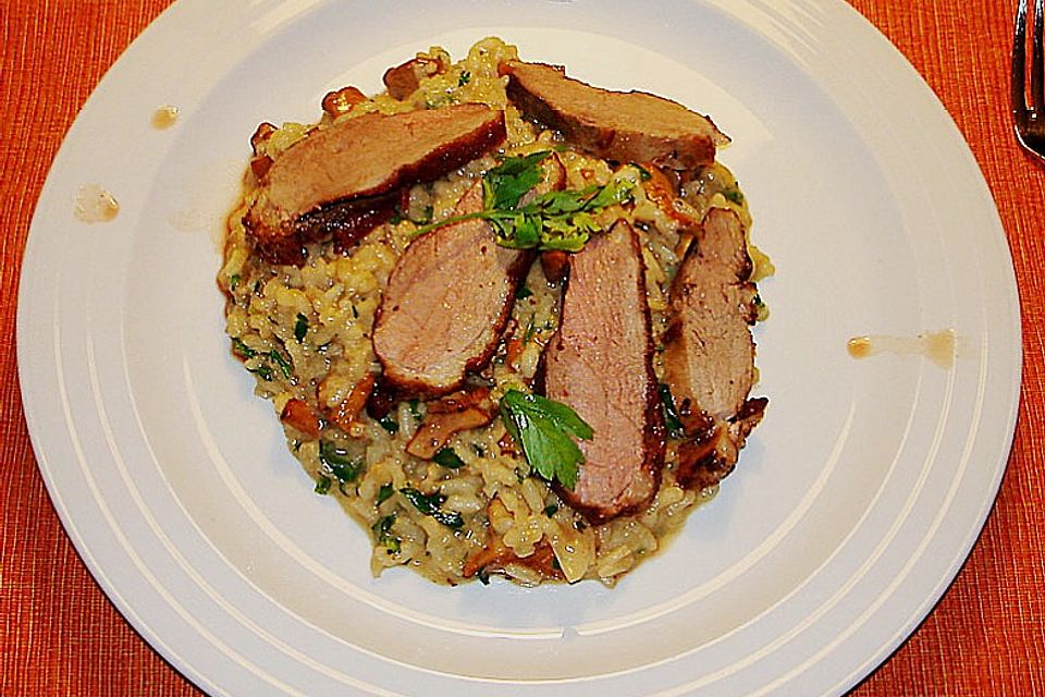 Risotto mit Pfifferlingen und Steinpilzen