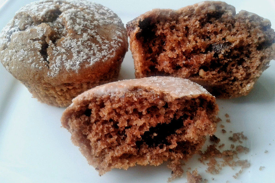 Nuss-Nougat-Creme-Muffins mit Schokotropfen