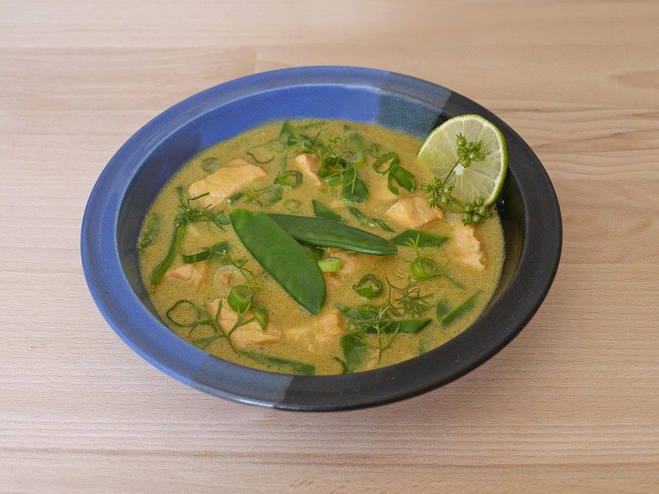Lachs-Curry mit Zuckerschoten und Kokosmilch von ars_vivendi | Chefkoch