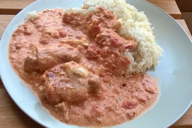 Schweinefiletmedaillons in Tomaten-Ricotta-Soße, überbacken von ...