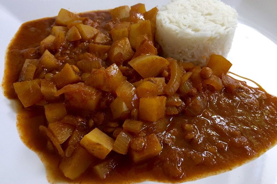 Vegetarisches Kartoffel-Linsen-Curry