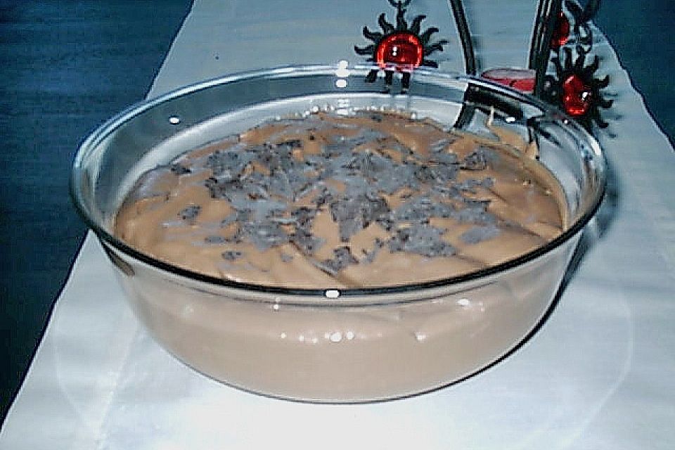 Mousse von dunkler Schokolade