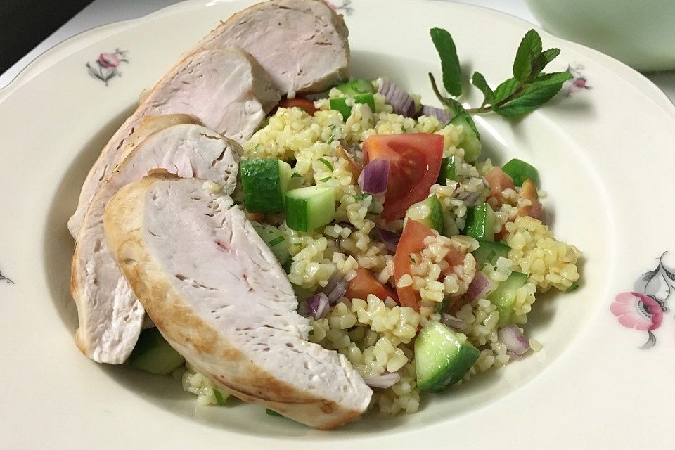 Tee-Hähnchen mit Bulgur