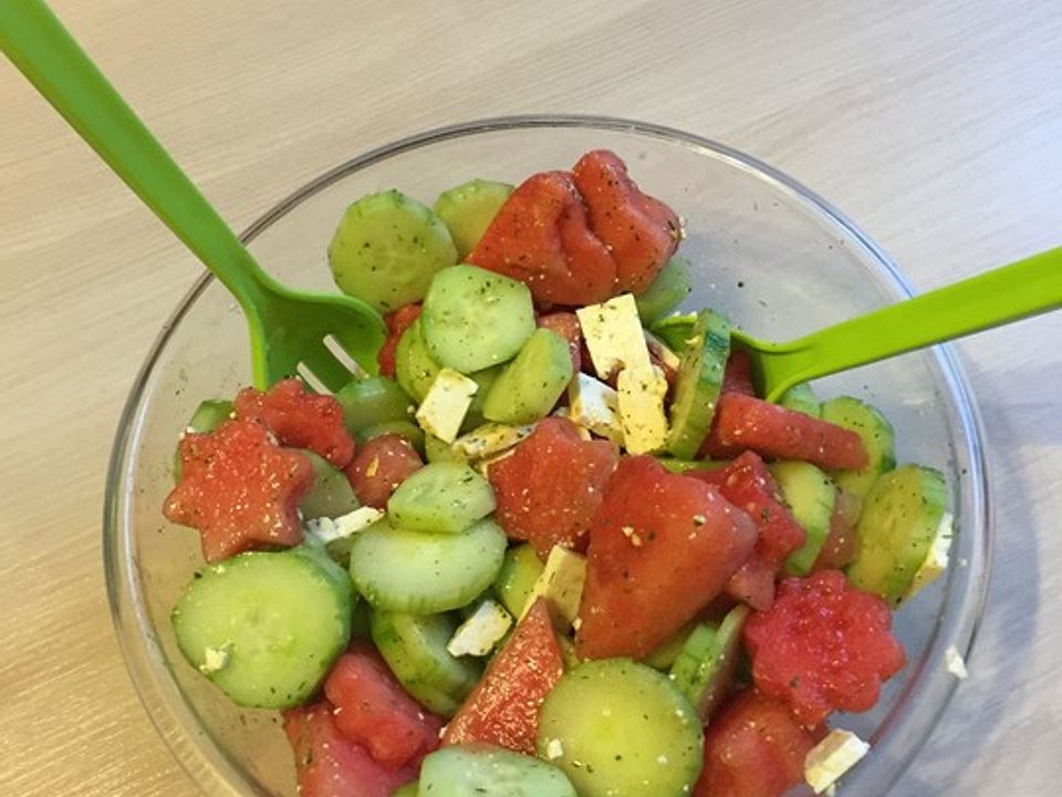 Melonen-Gurken-Hirtenkäse-Salat von Ann-Kristin94| Chefkoch