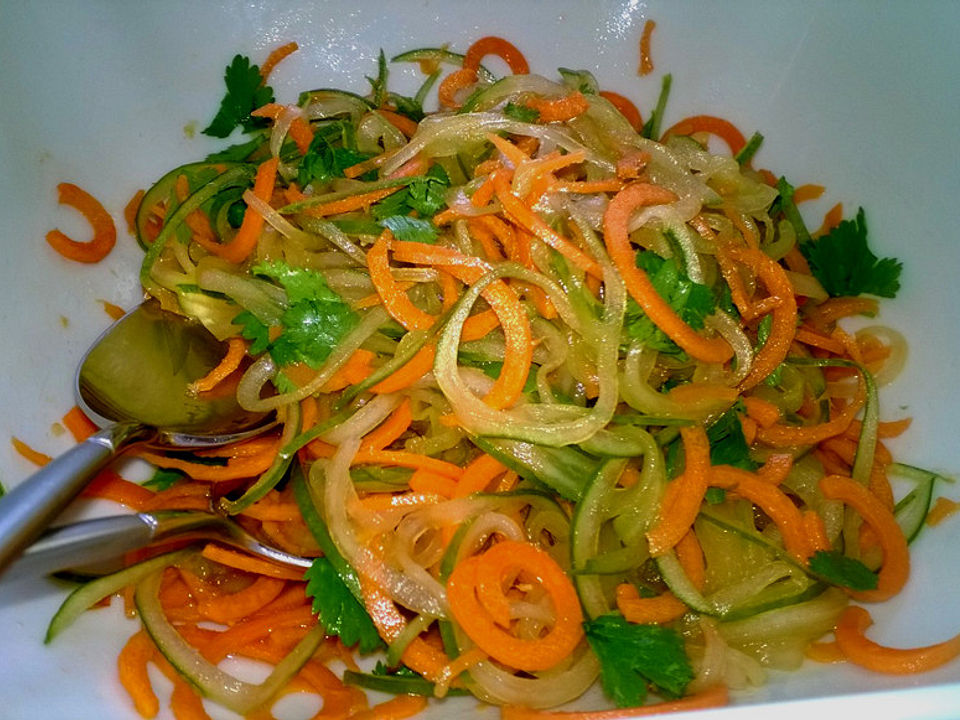 Gurken-Möhren-Salat mit würzig-scharfem asiatischem Dressing von ars ...