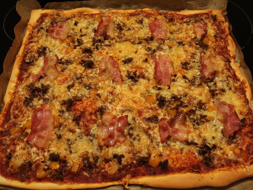 Bacon-Hackfleisch-Pizza| Chefkoch