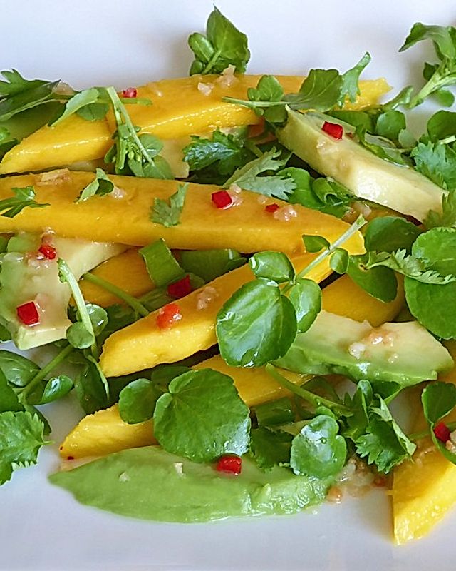 Mango-Avocado-Salat mit Brunnenkresse
