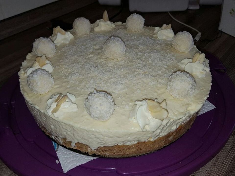 Raffaello Torte Ohne Backen No Bake Raffaello Cheesecake Von Cookbakery Chefkoch