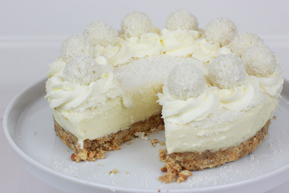 Raffaello-Torte ohne Backen – No Bake Raffaello Cheesecake