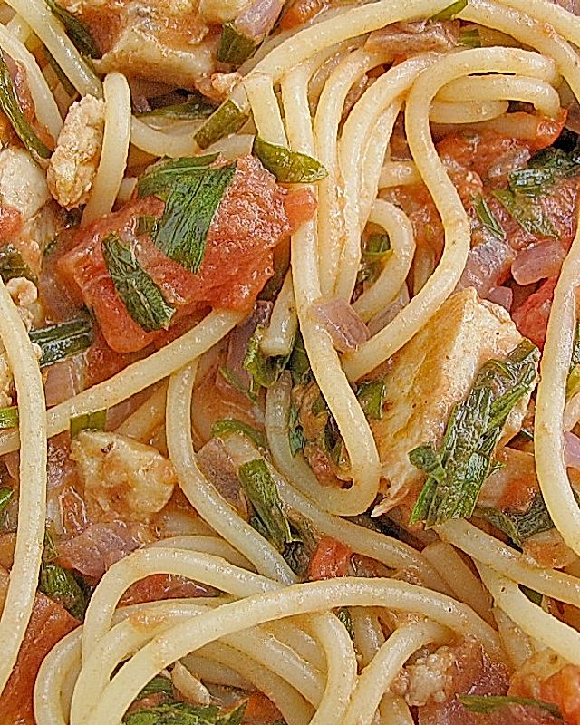 Spaghetti a la Vanessa mit Estragon