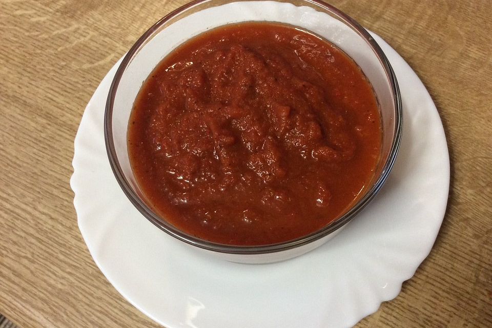 Scharfer Tomaten-Chili Dip mit Harissa