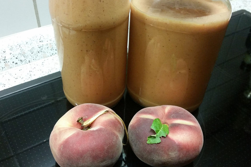 Melonen-Pfirsich-Himbeer-Smoothie