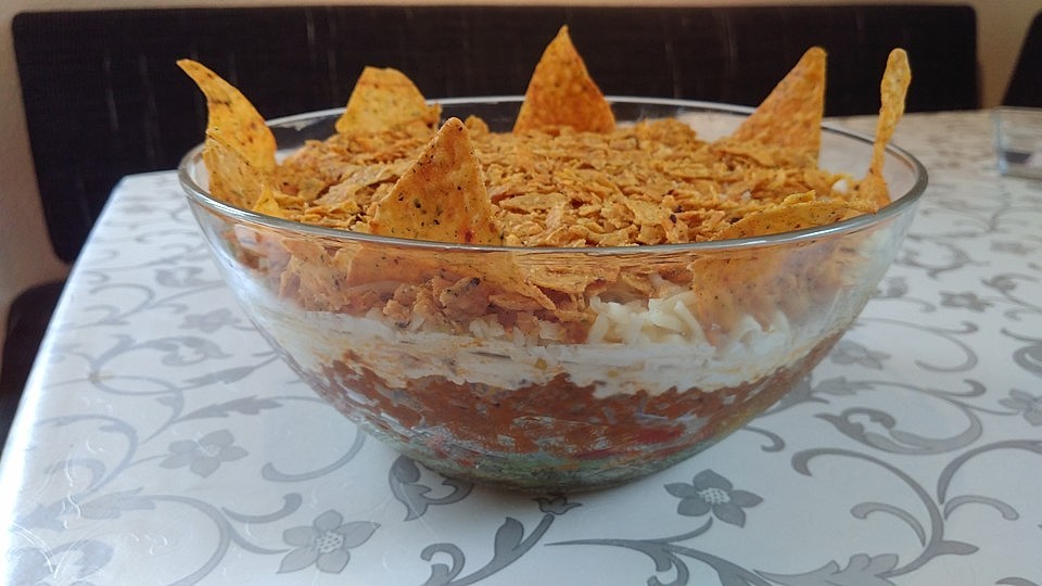Tacosalat Mit Chips Leckerer Taco Salat Mit Sommerfrische!