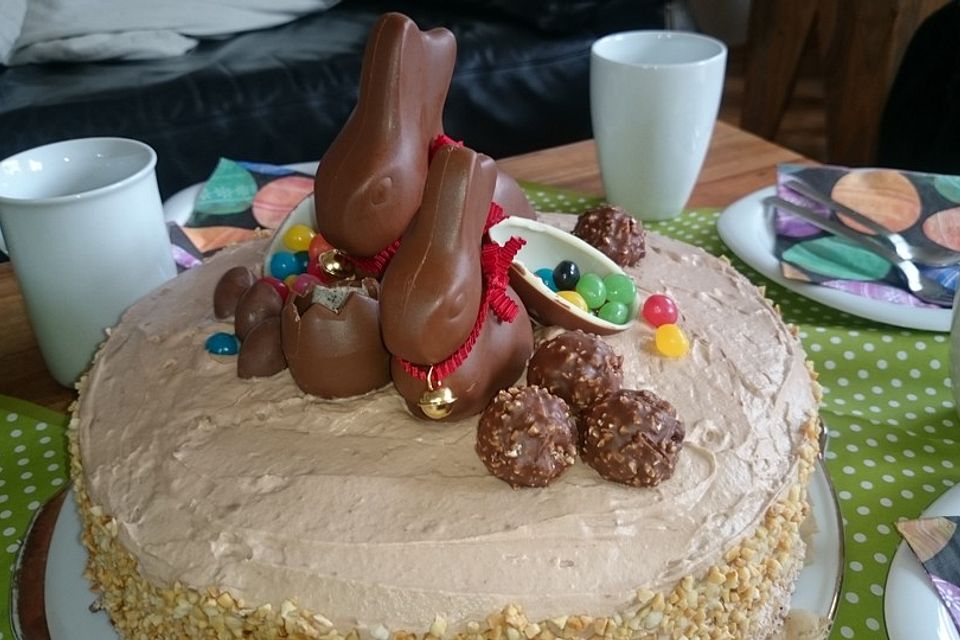 Rocher Torte mit Nutella und Haselnüssen