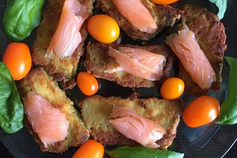 Zucchinitaler mit Graved Lachs