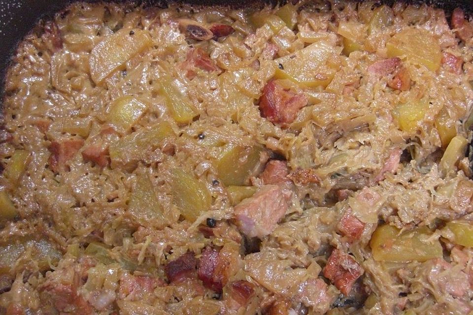 Sauerkraut-Auflauf mit Kasseler