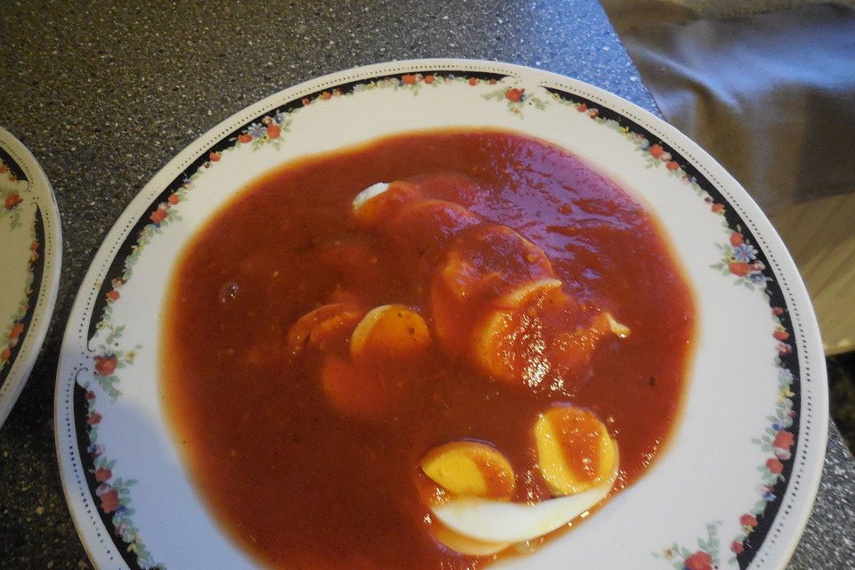 Eierragout in Tomatensauce