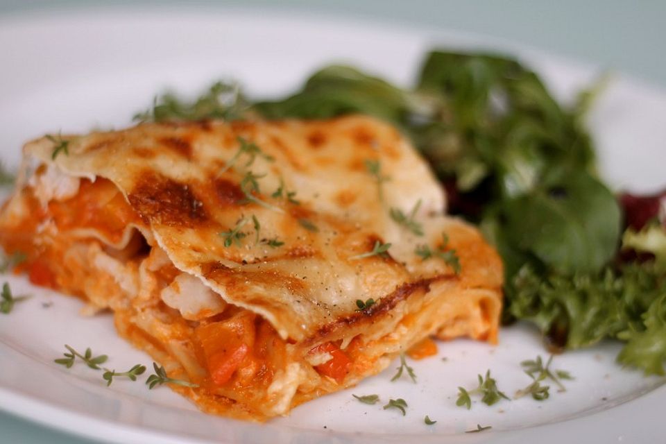 Kürbis-Fisch-Lasagne