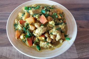 Hähnchen - Kürbis - Curry mit Feta