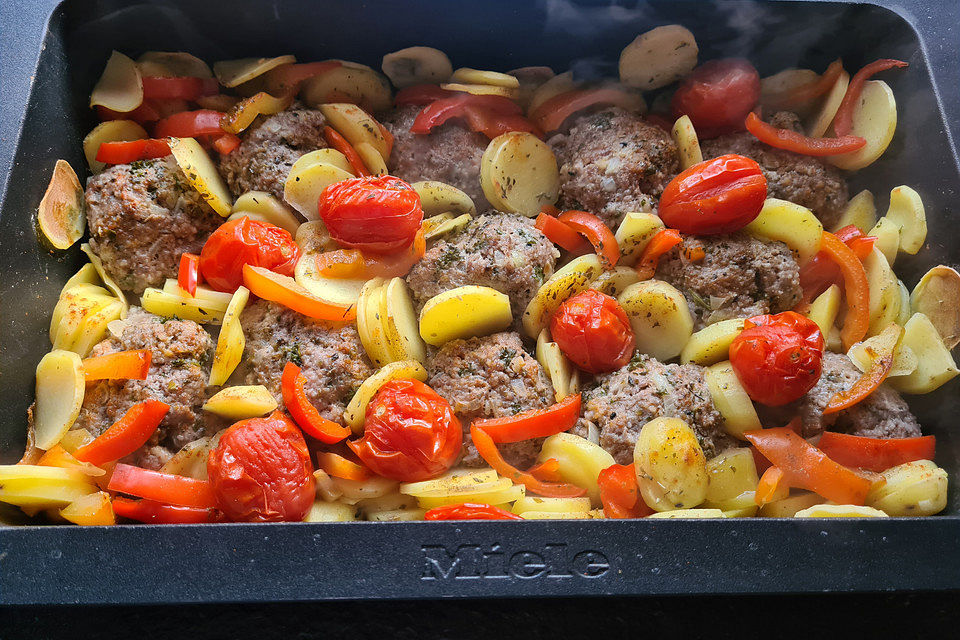 Frikadellen-Kebab aus dem Ofen