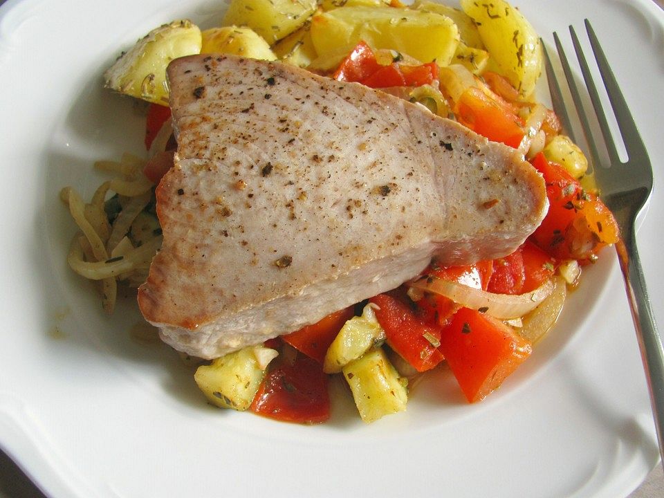 Thunfischsteaks mit Gemüse von Omasmuffins| Chefkoch