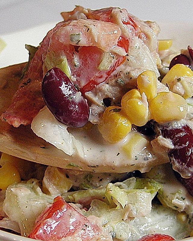 Gemischter Salat mit Thunfischdressing