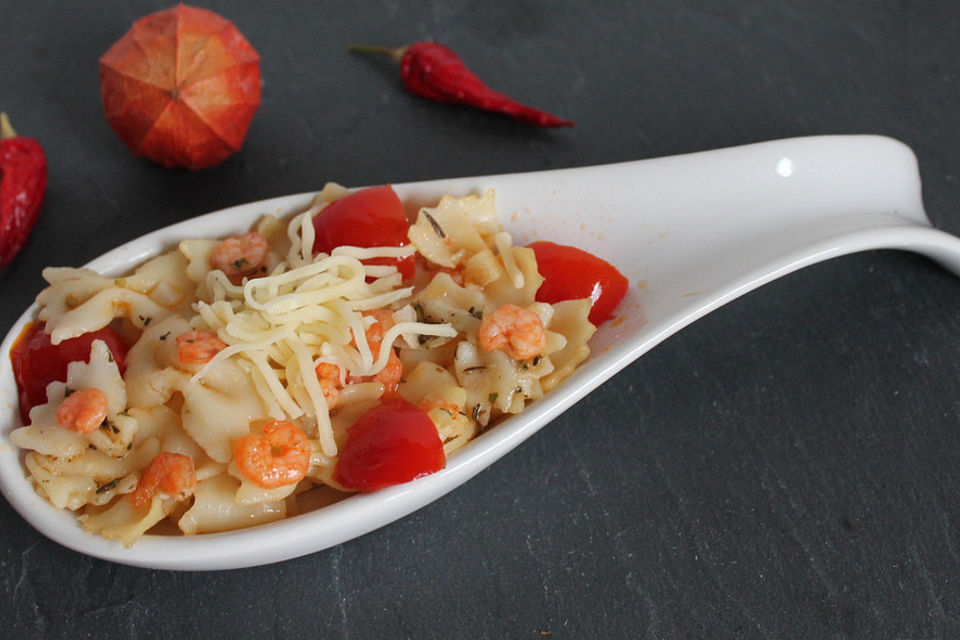 Pasta mit Krabben und Knoblauch