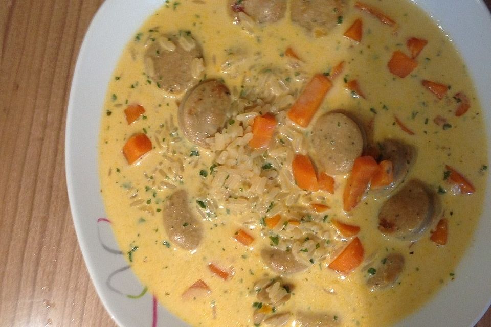 Bratwurst-Möhrensuppe