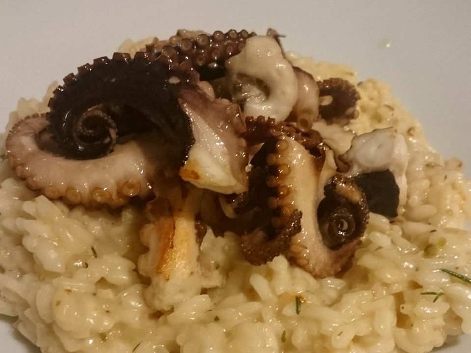 Pulpo auf Risotto alla milanese mit Gremolata von Sanzha Chefkoch