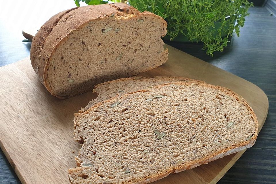 Dickmilch-Saaten-Vollkornbrot mit Sauerteig