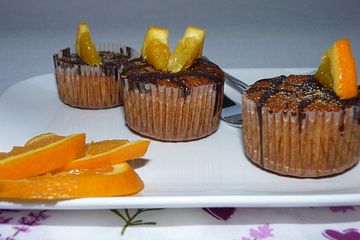 Orangen - Muffins mit Schokoglasur