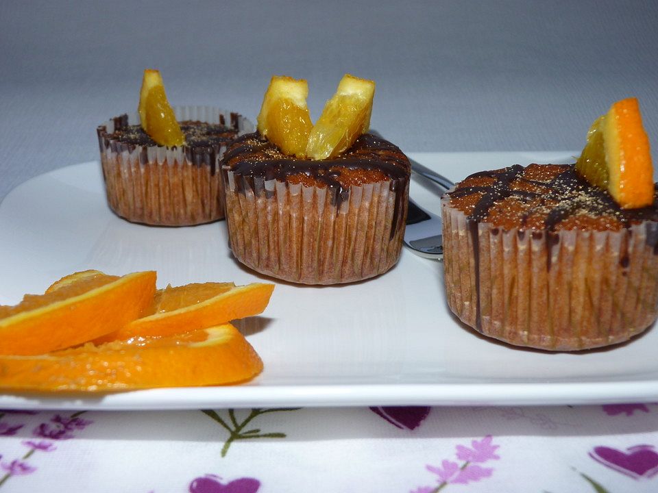Orangen - Muffins mit Schokoglasur von BieneMaja88| Chefkoch