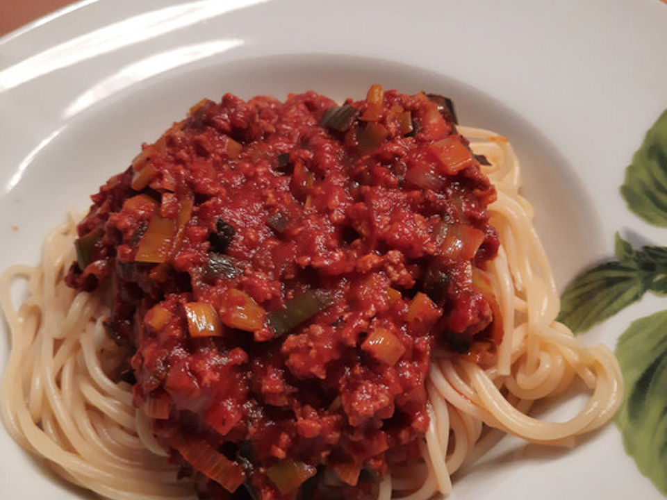 Spaghetti mit Hackfleisch-Porree Sauce von kaos70| Chefkoch