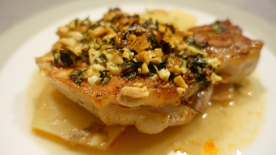 Schweinekoteletts mit Chorizofüllung aus dem Ofen von hefide Schweinekoteletts mit Chorizofüllung aus dem Ofen von hefide