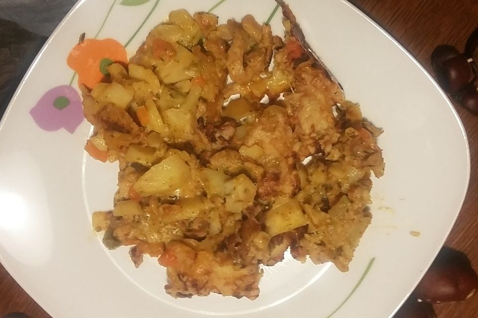 Kartoffelauflauf mit Gyros und Gemüse