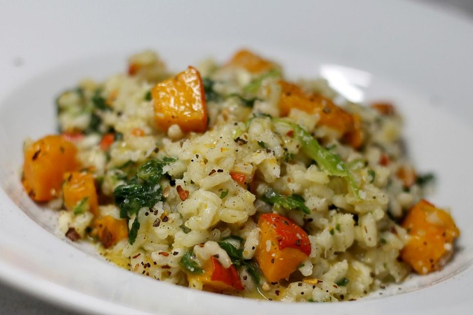 Kürbis-Spinat-Risotto