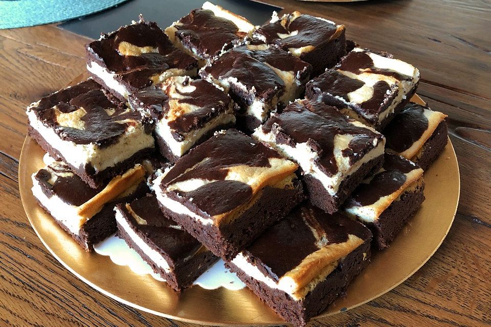 Kaffee-Brownie mit Bananen-Cheesecake