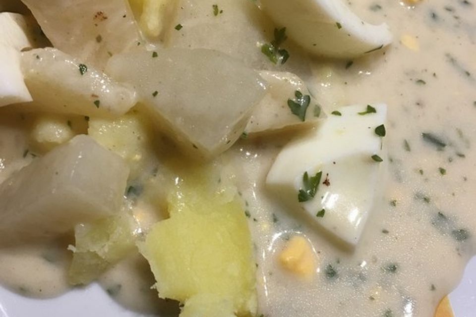 Buntes Kohlrabi - Eier Ragout