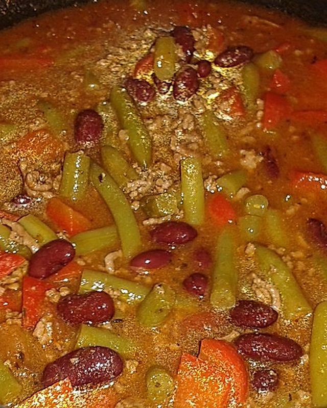 Grüne Bohnen Eintopf meets Chili con Carne