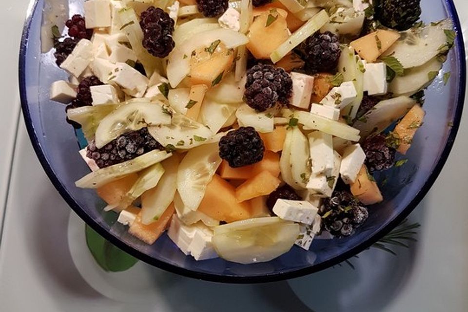 Melonen-Gurken-Salat mit Feta