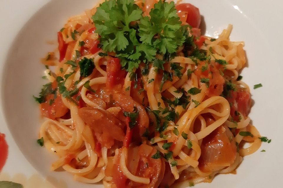 Linguine in Chorizo-Sauce