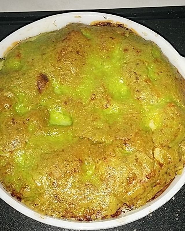 Wasabi-Erdnuss-Lasagne mit Brokkoli und Béchamelsoße
