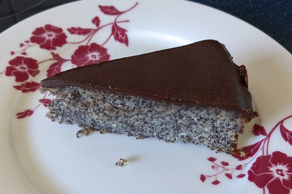 Saftiger Mohnkuchen mit Schokolade