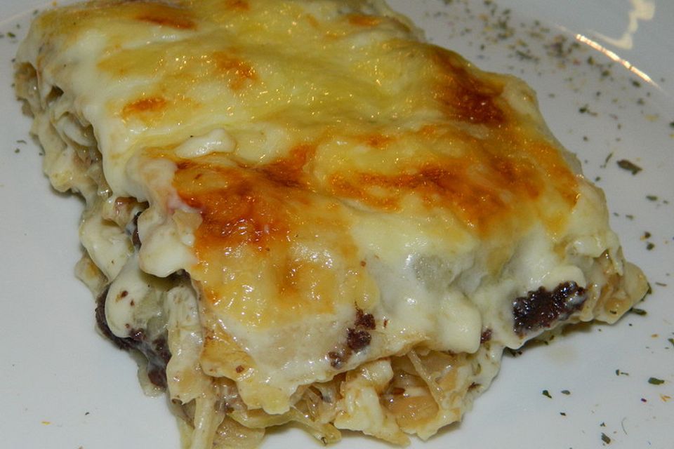 Blutwurst-Lasagne