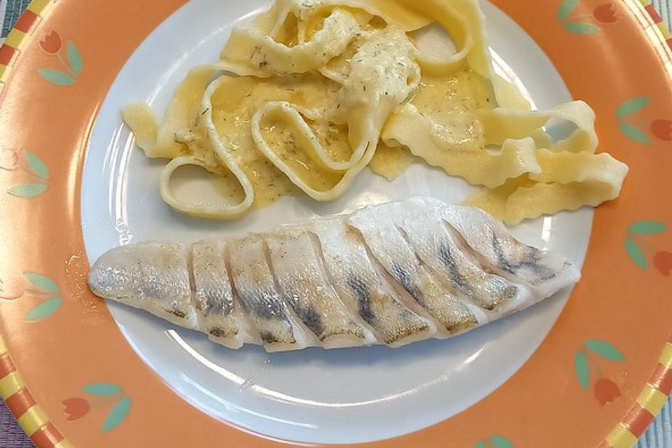 Zanderfilet in Zitronen-Dill-Sahne-Senf-Sauce