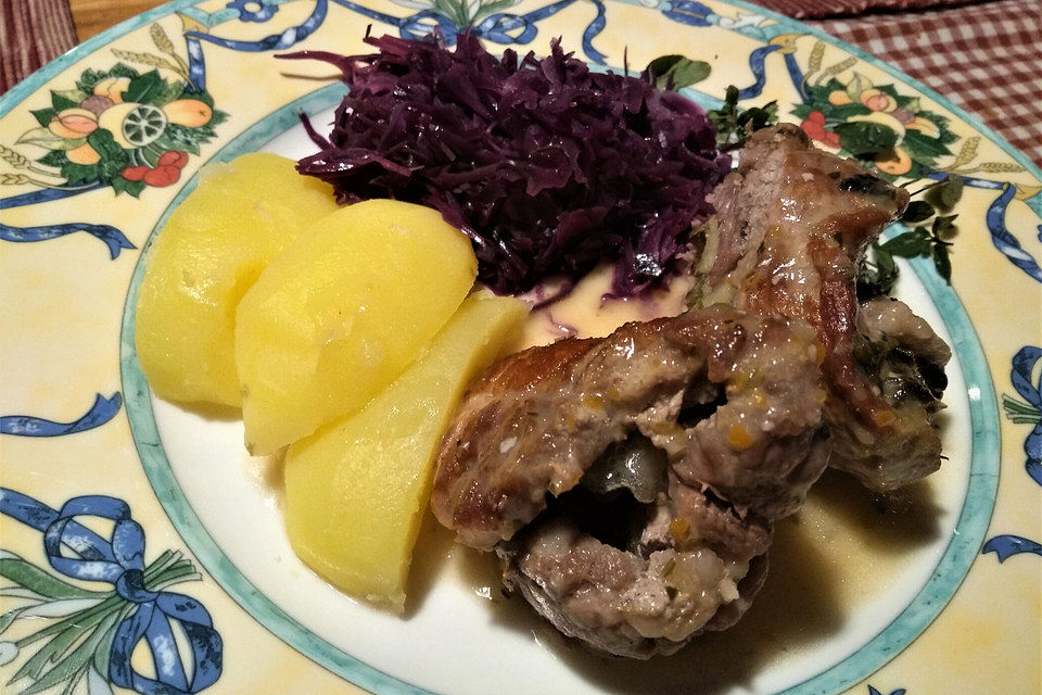 Schweinenackenkoteletts gefüllt