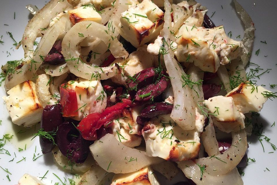 Fenchel mit Feta und Oliven aus dem Ofen